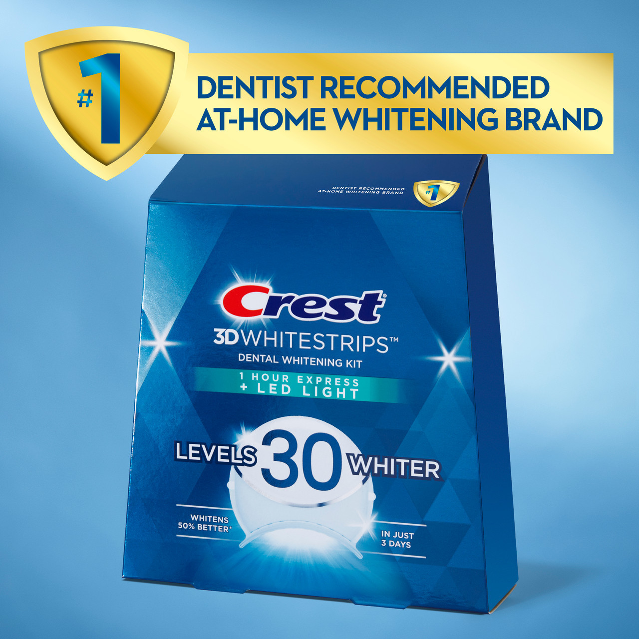 Oral-B Crest 3DWhitestrips Dental Whitening Kit 1 Hour Express + LED Zubehör Hell | AT_OB49105