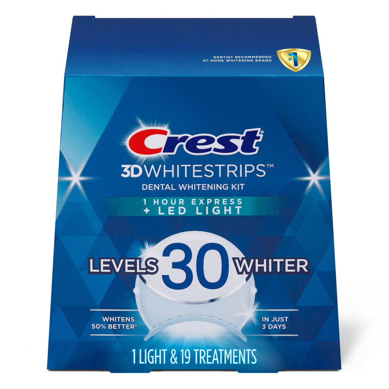 Oral-B Crest 3DWhitestrips Dental Whitening Kit 1 Hour Express + LED Zubehör Hell | AT_OB49105